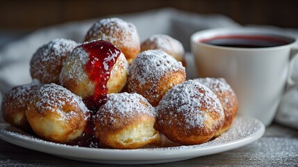 Delicious Danish Pancake Balls and Coffee Breakfast