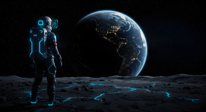 An Astronaut's Gaze: Exploring the Earth and Cosmos from the Lunar Surface
