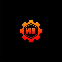 WE Initials Tech Logo Vector Art  Icons  and Graphics