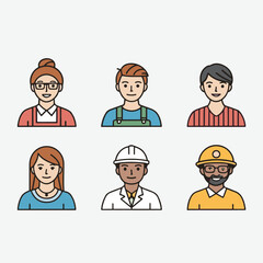 Diverse Group of Round-Shaped Professional Avatars
