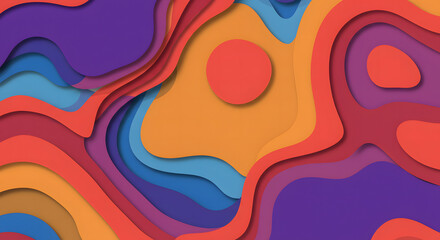 Colorful fluid abstract background with vibrant wavy shapes and gradient tones for modern digital art animation