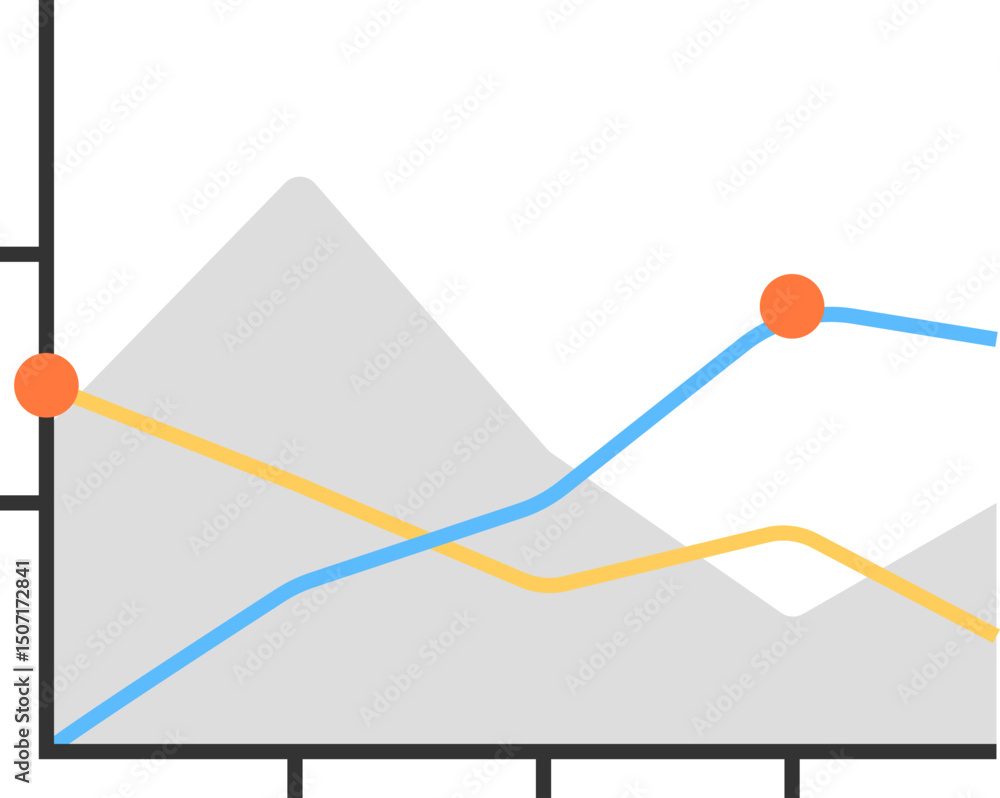 Poster data visualization line graph showing trends and patterns