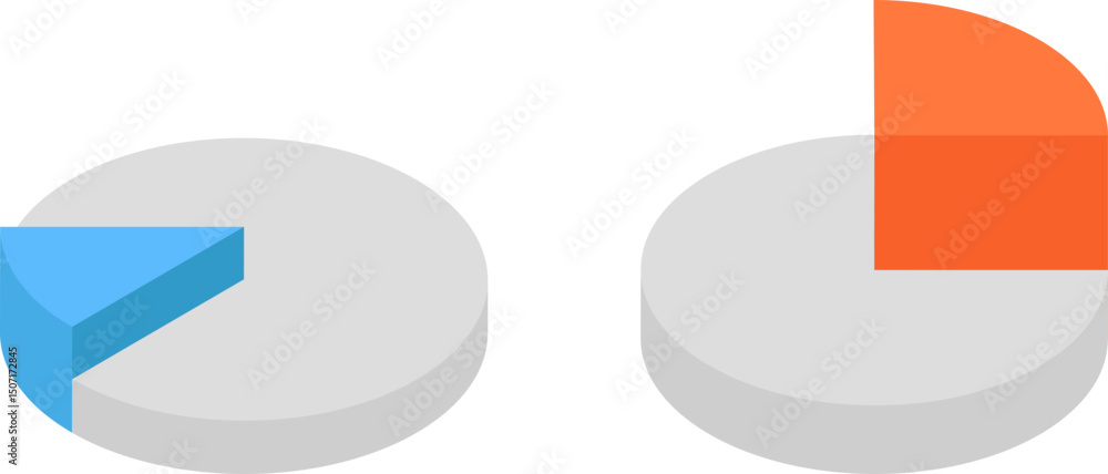 Aufkleber data visualization 3d pie charts for data representation