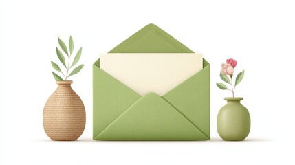 Professional PNG 3D mail symbol with simple, clear rendering on white