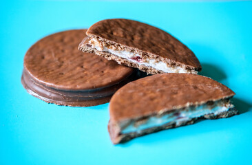  Isolated Popular Wagon Wheel Chocolate Covered Biscuits