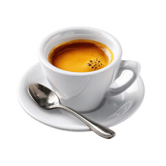Naklejka premium Aromatic Espresso in White Cup and Saucer