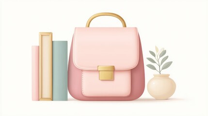 Simple school icon in 3D modern design, full clarity and soft depth on white