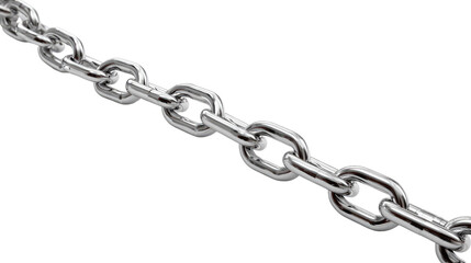 Steel Chain: A close-up view of a strong, shiny steel chain, illustrating concepts of strength, connection, and security.