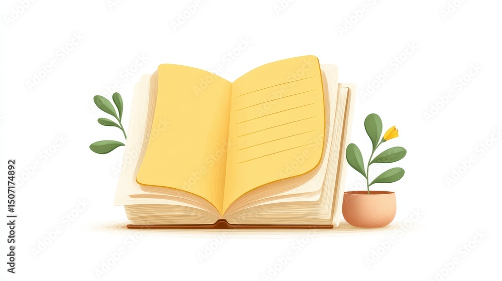 Poster text-filled note page in 3d minimal icon design, isolated and sharp on white background