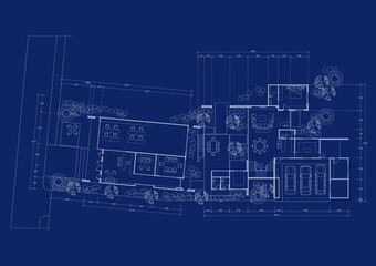 Floor plan designed building on the drawing.