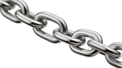 Obraz premium Silver Link Chain: A close-up shot of a shiny silver chain. Each link reflects light, symbolizing connection, strength, and unwavering bond.