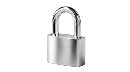 Fototapeta premium Secured: A close-up image of a robust, silver padlock, the embodiment of safety and protection, its polished surface gleaming. 