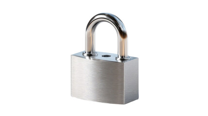 Fototapeta premium Silver Security: A shiny silver padlock stands ready to safeguard what matters most. Symbolizing safety, protection, and peace of mind.
