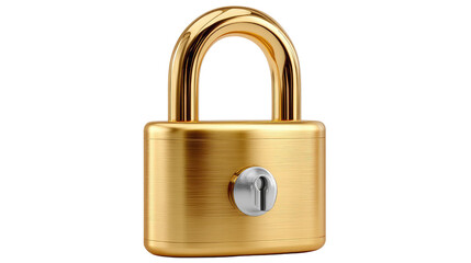 Golden Security Symbol: A shiny golden padlock, a simple yet powerful emblem of security, privacy, and protection, ready to be your symbol of trust