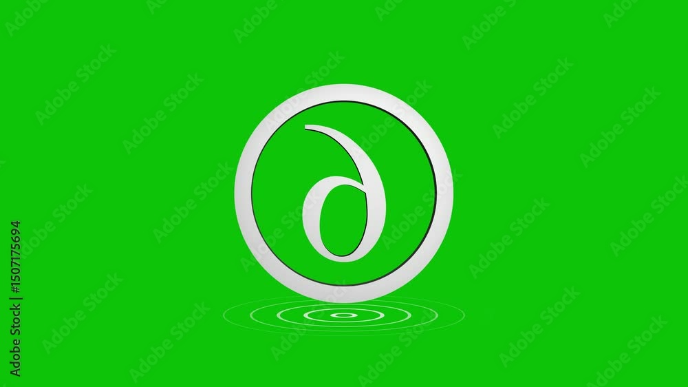 Aufkleber animated number six on green screen background with circular ripple effect
