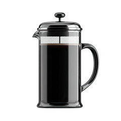 Obraz premium French Press Coffee Maker with Freshly Brewed