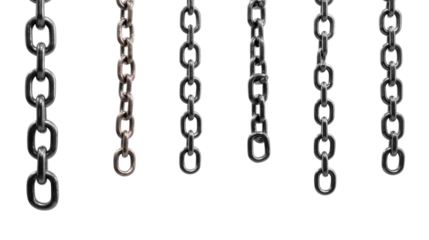 Chain Links in Vertical Alignment: A collection of meticulously arranged metal chain links hangs gracefully, forming vertical rows in a captivating display of strength, structure.