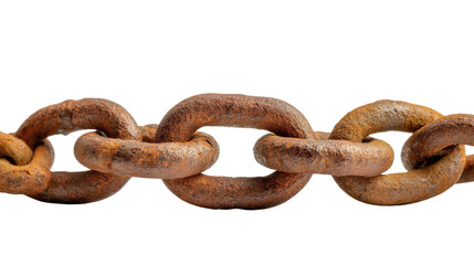 Obraz premium Rusty Chain: A close-up of a robust chain link, rusted and worn.