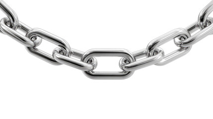 Metallic Chain: A close-up shot features a shiny, metallic chain, each link gleaming with light and shadow, forming a strong, interconnected structure.