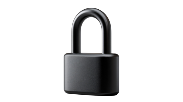 Security Symbol: A sleek, modern padlock stands as a powerful symbol of security, control, and protection in the digital realm, and physical space.