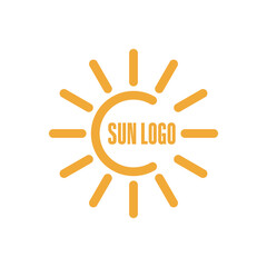 sun rays logo design simple concept idea
