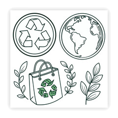 Eco and Nature Doodle Set
