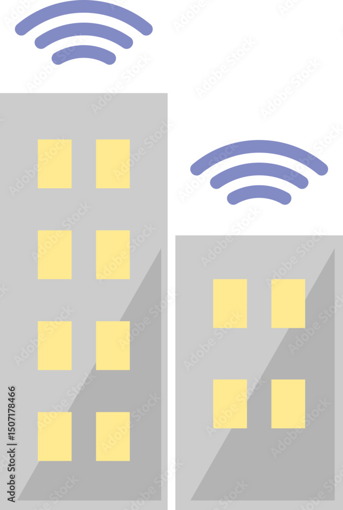 Aufkleber smart buildings wireless network connection for modern architecture