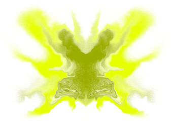 Neon yellow with lime highlights create electrifying butterfly wings in a radiant form