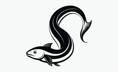 Fototapeta premium Eel Silhouette Vector