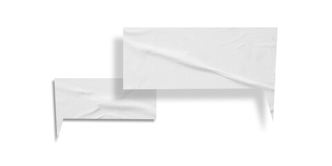 White speech bubble crumpled paper isolated on transparent background