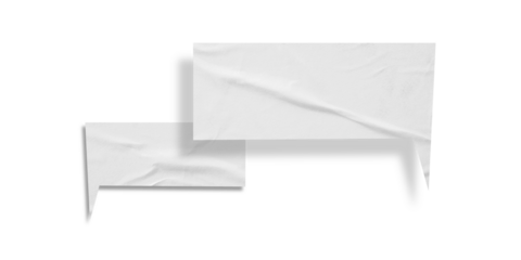 White speech bubble crumpled paper isolated on transparent background