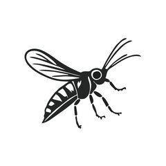 Minimalist Locust Logo in Side View, Silhouette Flat Vector Illustration