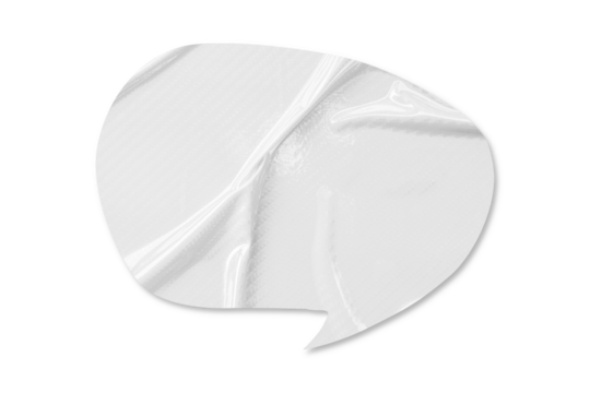 White speech bubble crumpled paper isolated on transparent background