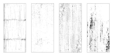 Set of monochrome texture background.  Concrete overlay black and white texture. Vector grunge set. 