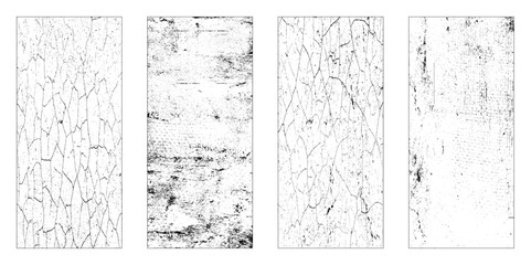 Cement texture. Concrete overlay black and white texture. Collection of grunge wall. 