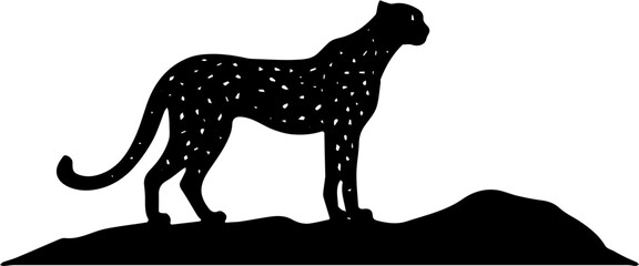 black silhouette of a leopard 