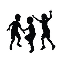 Children playing silhouette 