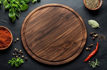 Wooden Board with Spices