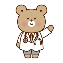 かわいいくまのお医者さんイラスト素材