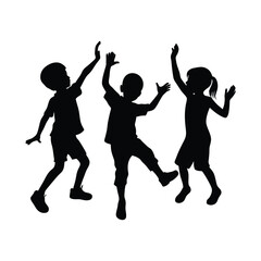 Obraz premium Children playing silhouette 