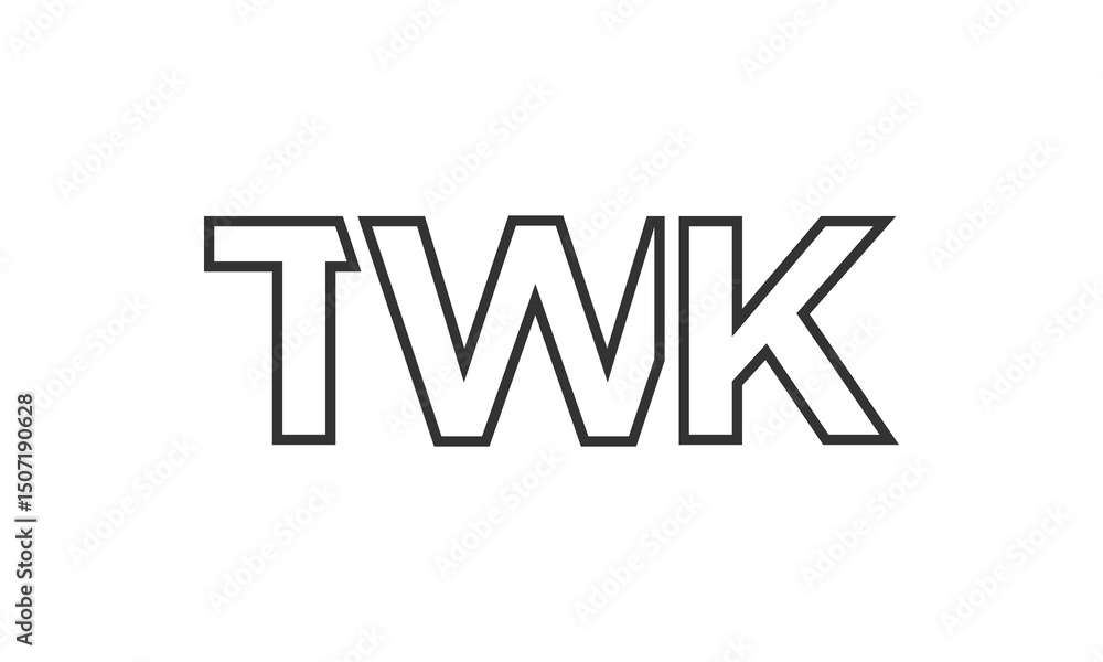Fototapete twk logo design template with strong and modern bold text. initial based vector logotype featuring s