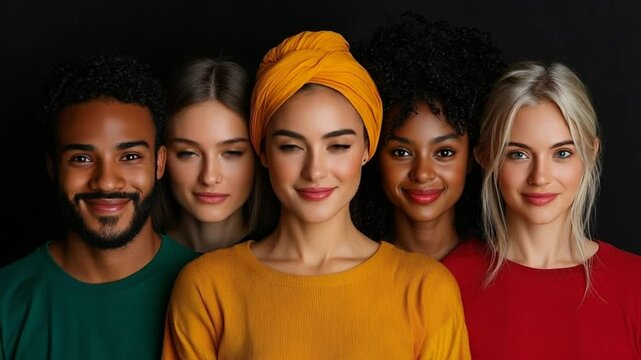 Diverse Group Portrait: Embracing Unity and Cultural Diversity
