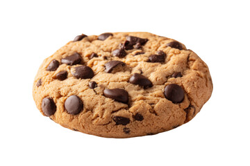 Close up of a chocolate chip cookie.