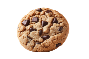 Close-up view of a chocolate chip cookie.