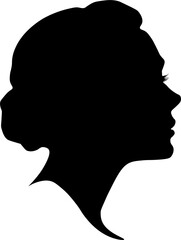 silhouette portrait of woman with bun hair