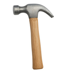 Claw hammer and nail isolated on a white background