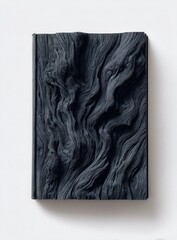 Dark, textured book cover.  Intricate wood grain design