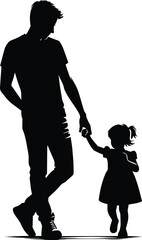 Father and child bonding vector illustration isolated on a white background