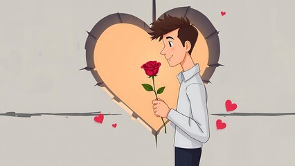 Romantic Gesture with Rose