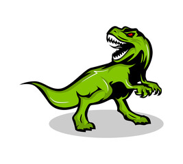 t rex angry dinosaur vector character illustration